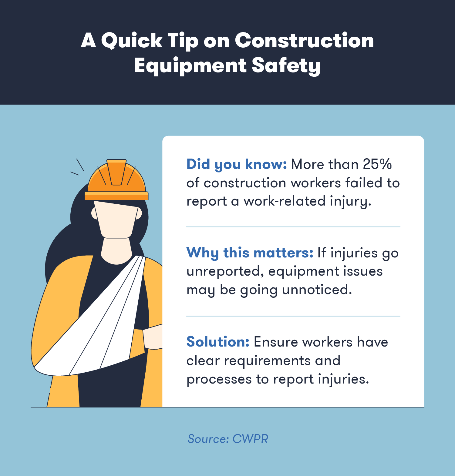 Construction equipment safety tip