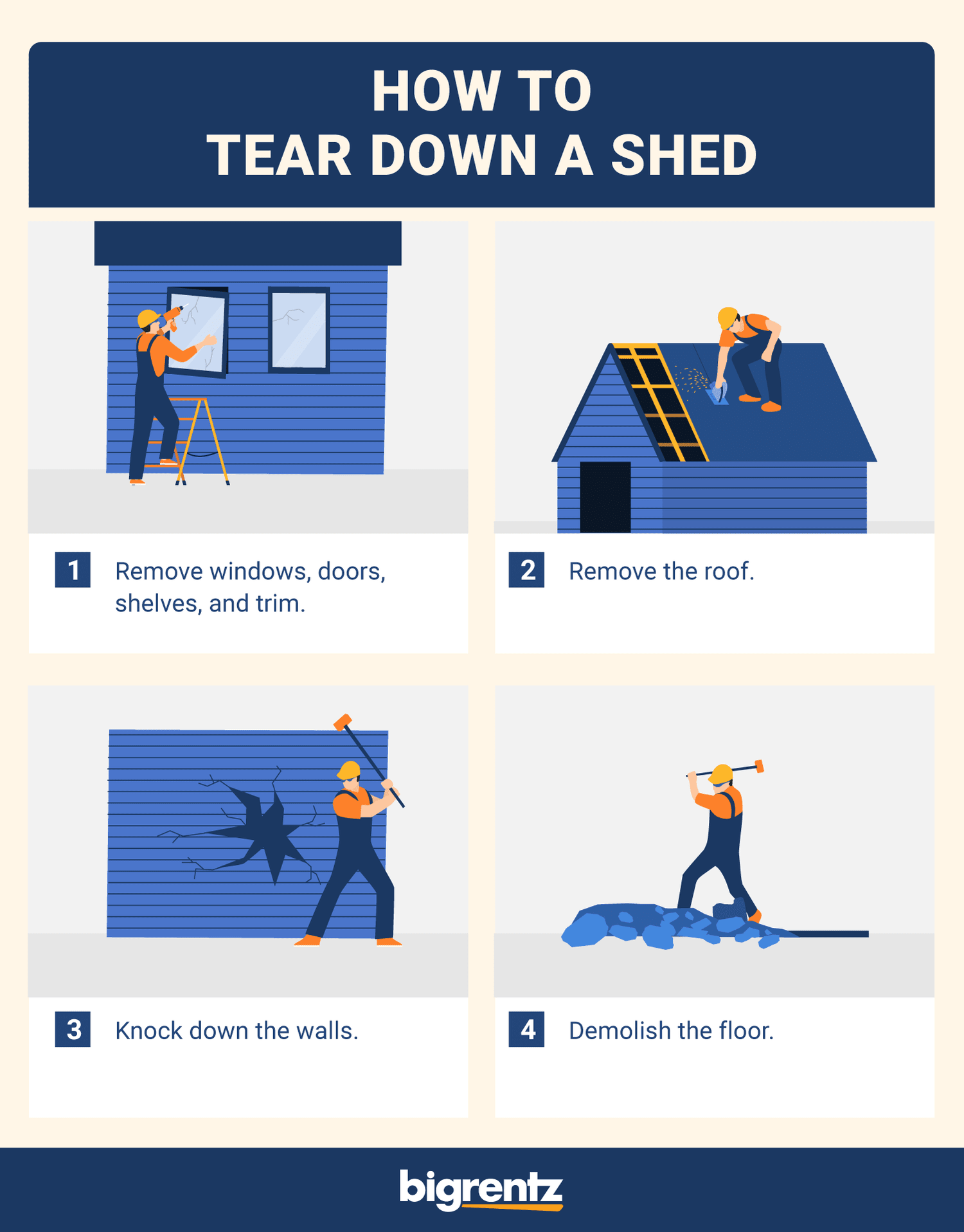 how to tear down a shed