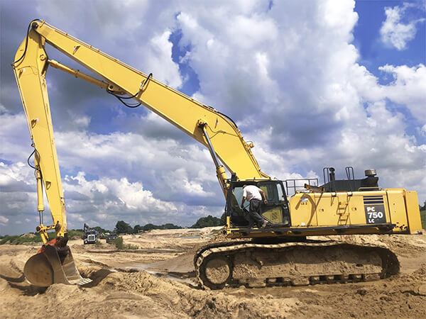 excavator long reach front