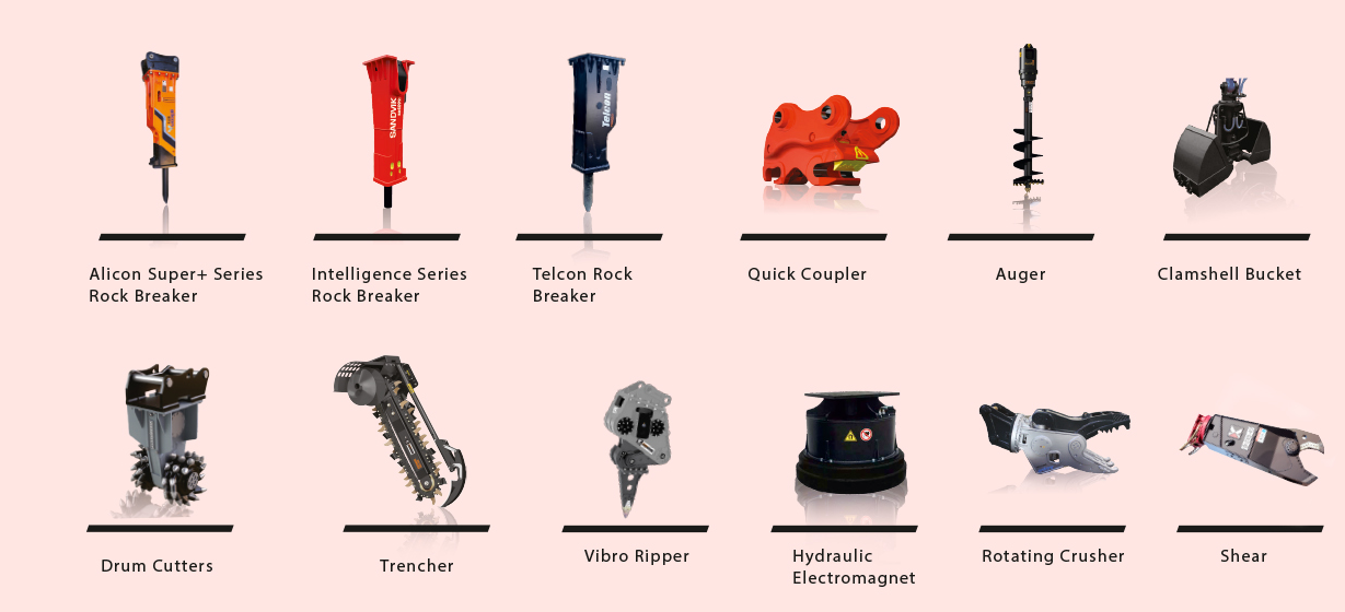 types of excavator attachments  hydraulic magnets 